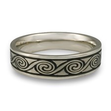 Narrow Rolling Moon Wedding Ring in Stainless Steel