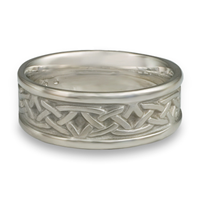 Narrow Self Bordered Celtic Arches Wedding Ring in Platinum