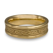 Narrow Self Bordered Infinity Wedding Ring in 14K Yellow Gold