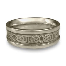 Narrow Self Bordered Labyrinth Wedding Ring in Stainless Steel