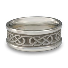 Narrow Self Bordered Love Knot Wedding Ring in Stainless Steel
