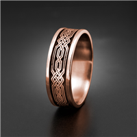 Narrow Self Bordered Persian Wedding Ring in 14K Rose Gold