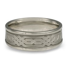 Narrow Self Bordered Persian Wedding Ring in Stainless Steel