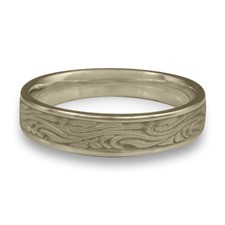 Narrow Starry Night Wedding Ring in 18K White Gold