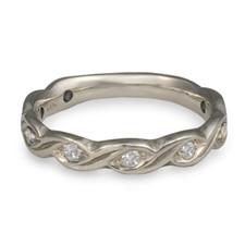Narrow Tides Wedding Ring with Gems in Diamond