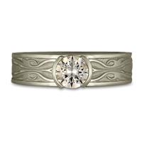 Narrow Tulip Braid Engagement Ring in Platinum