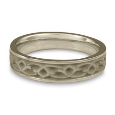 Narrow Water Lilies Wedding Ring in Stainless Steel