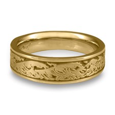 Narrow Wave Wedding Ring in 14K Yellow Gold