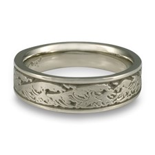 Narrow Wave Wedding Ring in Stainless Steel