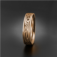 Narrow Yin Yang Wedding Ring in 18K Rose Gold