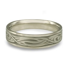 Narrow Yin Yang Wedding Ring in Platinum
