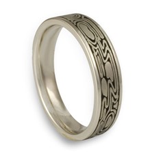 Narrow Zen Garden Wedding Ring in 18K White Gold