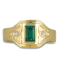 One of a Kind Aria Emerald Ring in 18K Yellow Gold