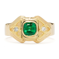 One of a Kind Aria Ring with Emerald in Emerald
