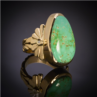 One of a Kind Begin Again Ring w Carico Lake Turquoise in Turquoise