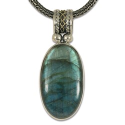 One of a Kind Felicity Labradorite Pendant SOLD in 14K Yellow Gold Design w Sterling Silver Base