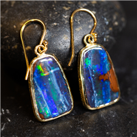 One of a Kind Floria Boulder Opal Earrings in Boulder Opal