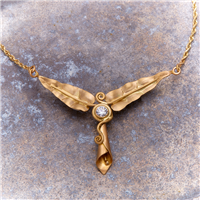 One of a Kind Flying Lily Necklace in Lab Grown Diamond