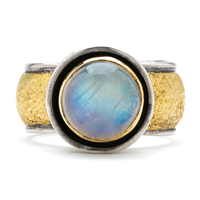 One of a Kind Galactic Blue Moonstone Ring in Moonstone