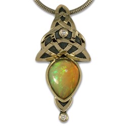 One of a Kind Kalisi Pendant in 18K Yellow Gold Design w Sterling Silver Base