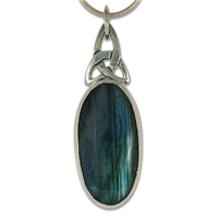 One of a Kind Labradorite Trinity Pendant in Sterling Silver