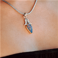 One of a Kind Moon Boulder Opal Pendant in 14K Yellow Gold & 18K Yellow Gold w Sterling Silver