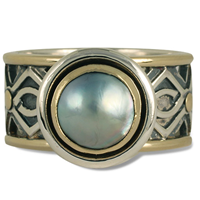 One of a Kind Pictish Ring in Two Tone