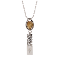 One of a Kind Porto Necklace with Rutilated Quartz in Sterling Silver