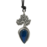 One of a Kind Tree of Life Pendant with Labradorite in Sterling Silver