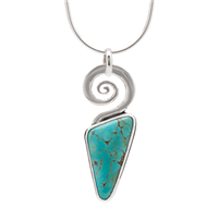 One of a Kind Vox Mundi Pendant with Turquoise in Turquoise