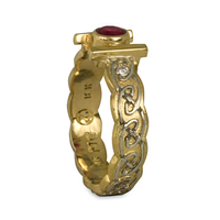 Open Petra Ring in 18K Yellow Gold Borders w 14K White Gold Center & Base