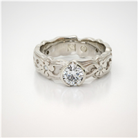 Persephone Engagement Ring with Gems in 14K White Gold