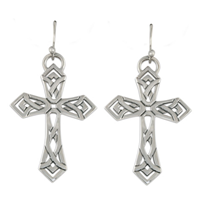 Pictish Cross Earrings in Sterling Silver