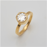 Playa Hex Engagement Ring in Moissanite
