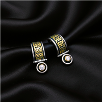 Renee Earrings with Diamonds in Two Tone