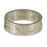 River Gold Wedding Ring 6mm in 14K White Gold