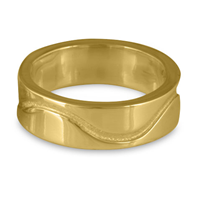 River Gold Wedding Ring 6mm in 14K Yellow Gold