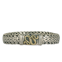 Serpent Bracelet with Diamonds in Two Tone