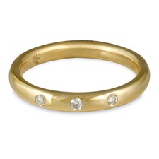 Simplicity Wedding Ring with Gems in 14K Yellow Gold