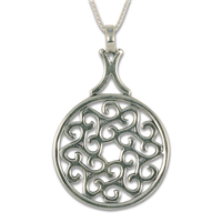 Swirling Triscali Pendant in Sterling Silver