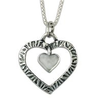 Taliesan Double Heart Pendant in Sterling Silver