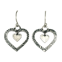 Taliesin Double Heart Earrings in Sterling Silver