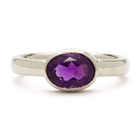 The Bushel Ring with Amethyst in 14K White Gold