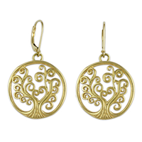 Tree of Life Earrings Gold in 18K Yellow Gold