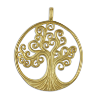 Tree of Life Pendant Gold Large in 18K Yellow Gold