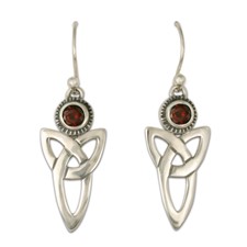 Trinity Earrings with Gems in Sterling Silver