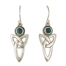 Trinity Earrings with Gems in London Blue Topaz
