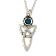 Trinity Pendant with Gem in Sterling Silver