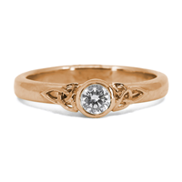 Trinity Solitaire Ring in 14K Rose Gold