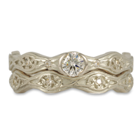 Trinity Twist Bridal Set in 18K White Gold